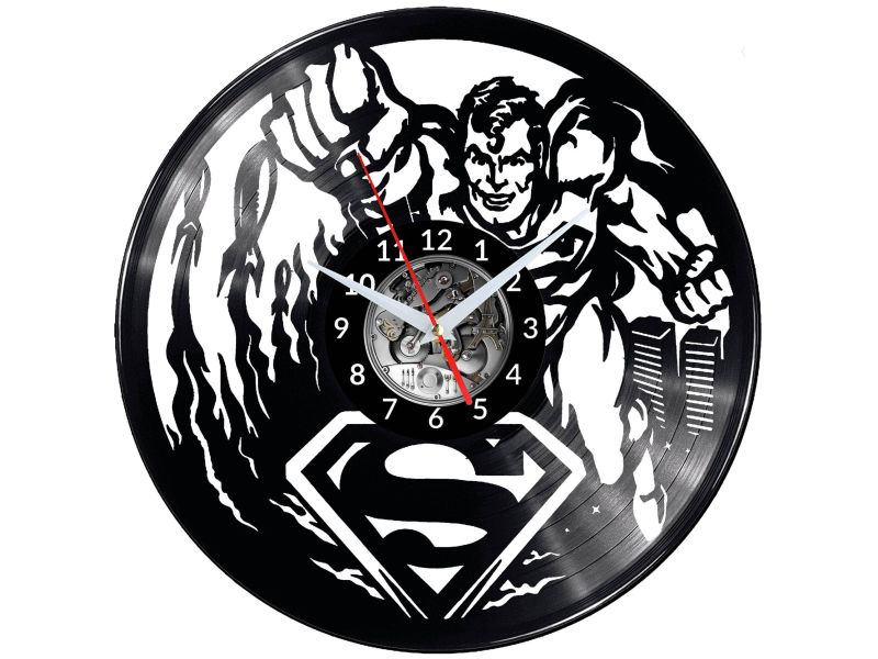 Superman Vinyl Zegar Ścienny Płyta Winylowa Nowoczesny Dekoracyjny Na Prezent Urodziny