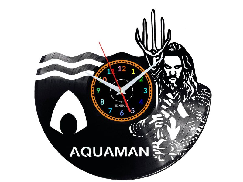 Aquaman Vinyl Zegar Ścienny Płyta Winylowa Nowoczesny Dekoracyjny Na Prezent Urodziny