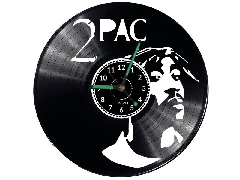 2Pac  Vinyl Zegar Ścienny Płyta Winylowa Nowoczesny Dekoracyjny Na Prezent Urodziny