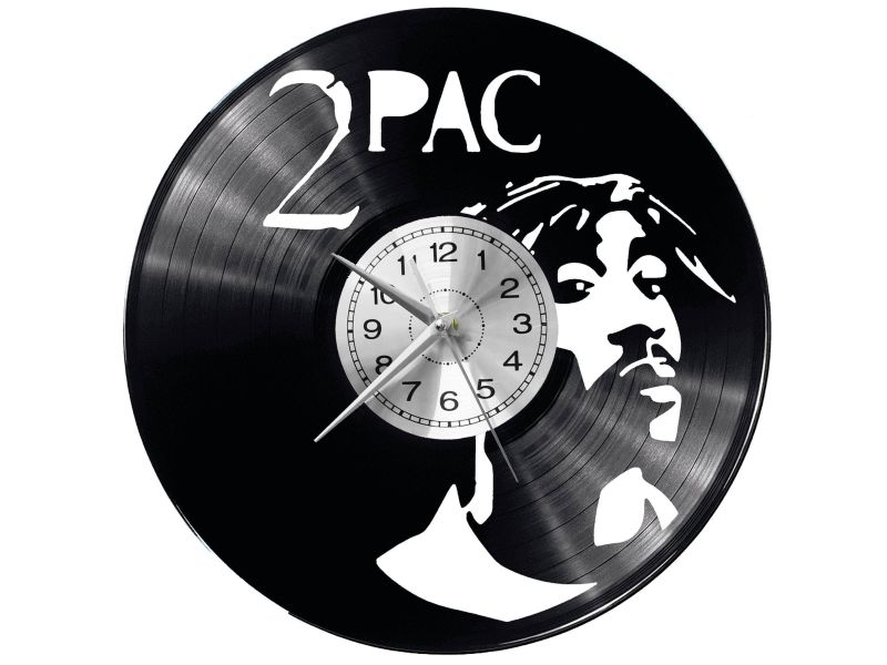 2Pac  Vinyl Zegar Ścienny Płyta Winylowa Nowoczesny Dekoracyjny Na Prezent Urodziny