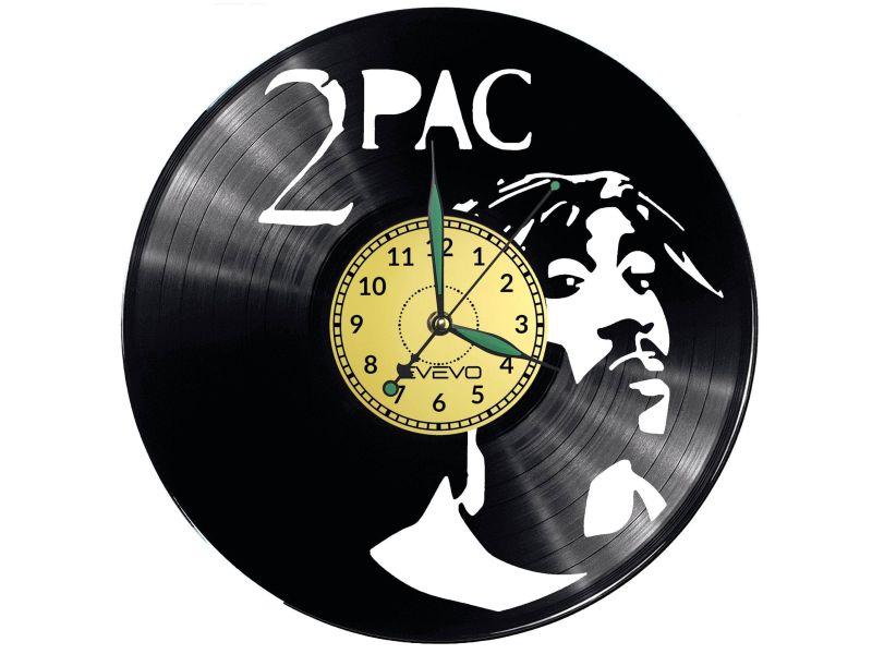 2Pac  Vinyl Zegar Ścienny Płyta Winylowa Nowoczesny Dekoracyjny Na Prezent Urodziny