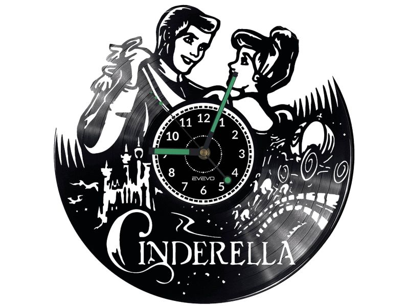 Cinderella Vinyl Zegar Ścienny Płyta Winylowa Nowoczesny Dekoracyjny Na Prezent Urodziny