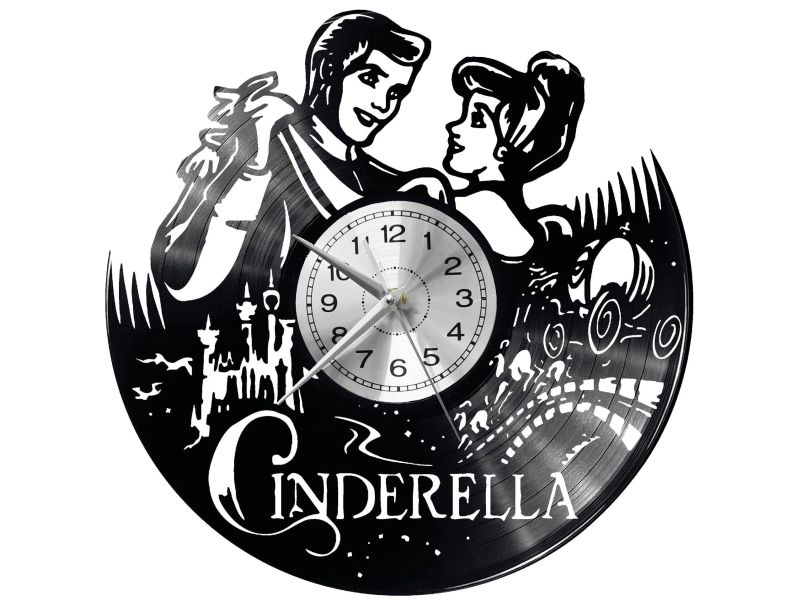 Cinderella Vinyl Zegar Ścienny Płyta Winylowa Nowoczesny Dekoracyjny Na Prezent Urodziny