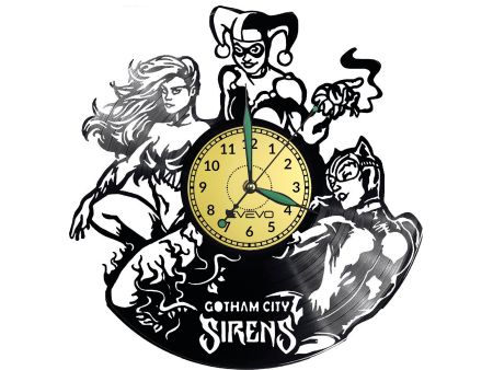 Gotham City Sirens Vinyl Zegar Ścienny Płyta Winylowa Nowoczesny Dekoracyjny Na Prezent Urodziny