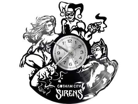 Gotham City Sirens Vinyl Zegar Ścienny Płyta Winylowa Nowoczesny Dekoracyjny Na Prezent Urodziny