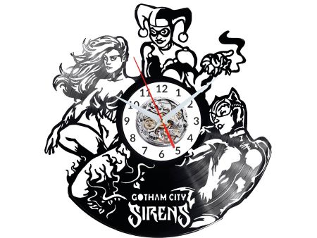 Gotham City Sirens Vinyl Zegar Ścienny Płyta Winylowa Nowoczesny Dekoracyjny Na Prezent Urodziny