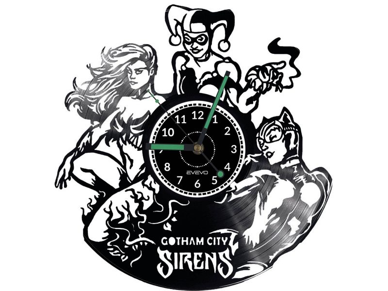 Gotham City Sirens Vinyl Zegar Ścienny Płyta Winylowa Nowoczesny Dekoracyjny Na Prezent Urodziny