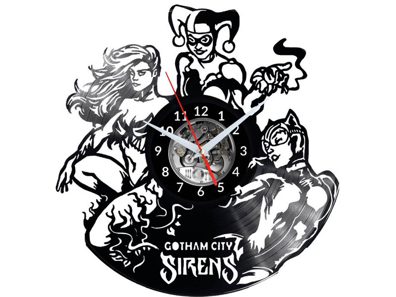 Gotham City Sirens Vinyl Zegar Ścienny Płyta Winylowa Nowoczesny Dekoracyjny Na Prezent Urodziny