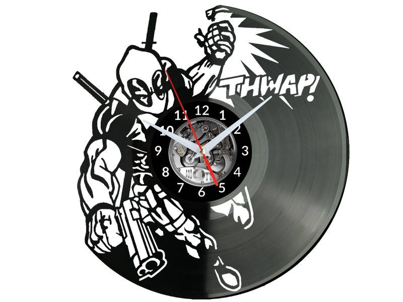 Deadpool Vinyl Zegar Ścienny Płyta Winylowa Nowoczesny Dekoracyjny Na Prezent Urodziny