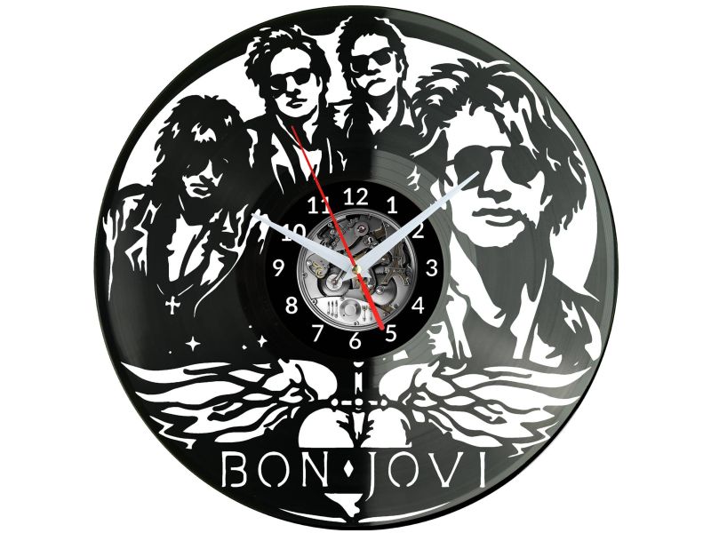 Bon Jovi Vinyl Zegar Ścienny Płyta Winylowa Nowoczesny Dekoracyjny Na Prezent Urodziny