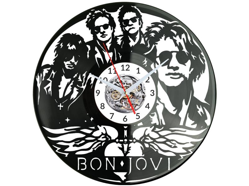 Bon Jovi Vinyl Zegar Ścienny Płyta Winylowa Nowoczesny Dekoracyjny Na Prezent Urodziny