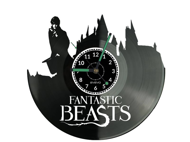 Fantastic Beasts Vinyl Zegar Ścienny Płyta Winylowa Nowoczesny Dekoracyjny Na Prezent Urodziny