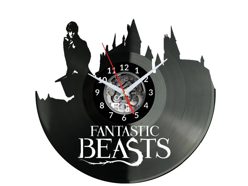 Fantastic Beasts Vinyl Zegar Ścienny Płyta Winylowa Nowoczesny Dekoracyjny Na Prezent Urodziny