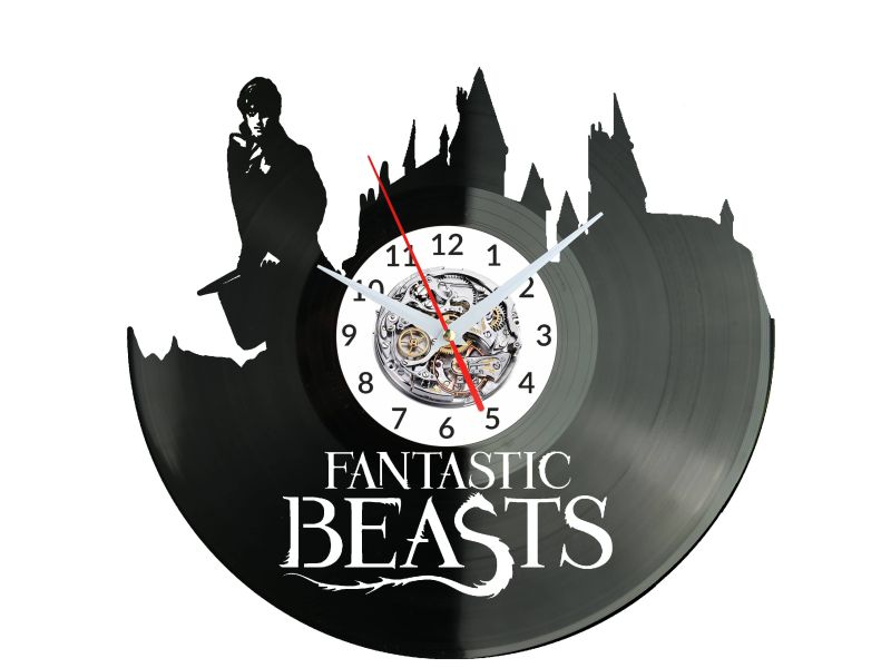 Fantastic Beasts Vinyl Zegar Ścienny Płyta Winylowa Nowoczesny Dekoracyjny Na Prezent Urodziny