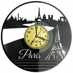 Paryż Vinyl Zegar Ścienny Płyta Winylowa Nowoczesny Dekoracyjny Na Prezent Urodziny
