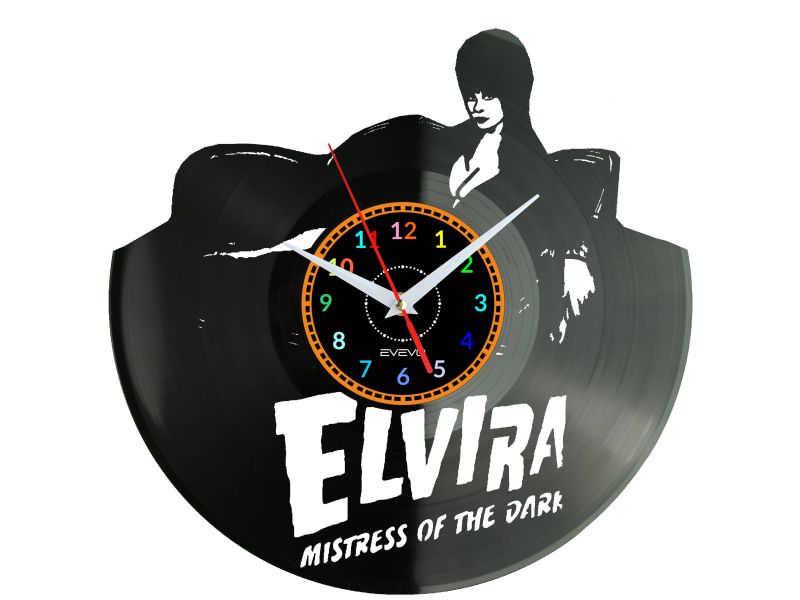 Elvira Mistress of the Dark Vinyl Zegar Ścienny Płyta Winylowa Nowoczesny Dekoracyjny Na Prezent Urodziny