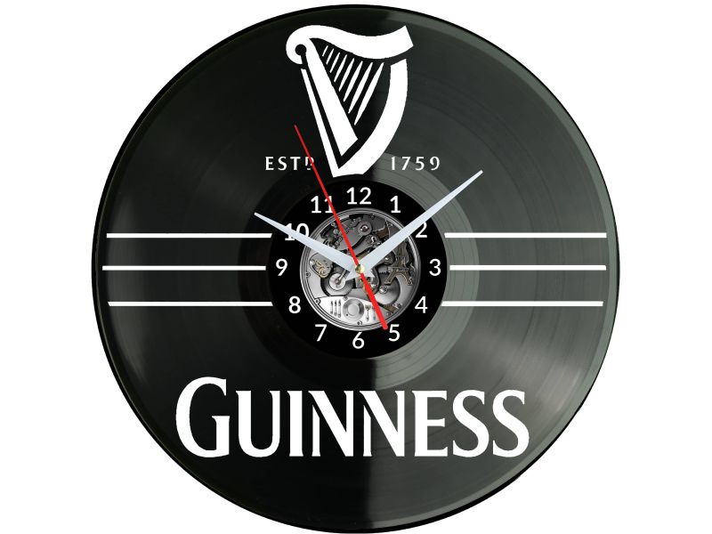 Guinness Emblem Vinyl Zegar Ścienny Płyta Winylowa Nowoczesny Dekoracyjny Na Prezent Urodziny