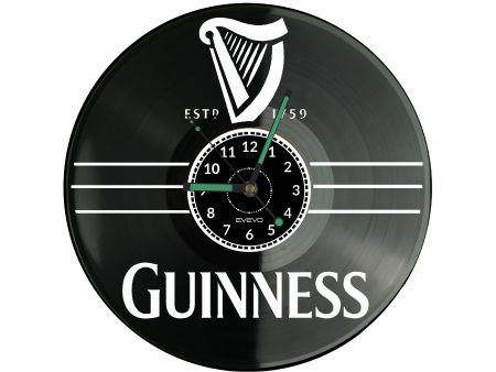 Guinness Emblem Vinyl Zegar Ścienny Płyta Winylowa Nowoczesny Dekoracyjny Na Prezent Urodziny