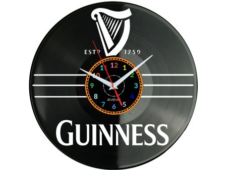 Guinness Emblem Vinyl Zegar Ścienny Płyta Winylowa Nowoczesny Dekoracyjny Na Prezent Urodziny