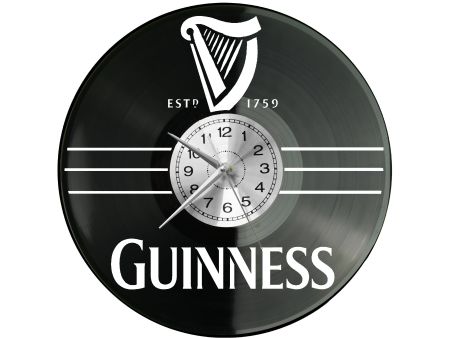 Guinness Emblem Vinyl Zegar Ścienny Płyta Winylowa Nowoczesny Dekoracyjny Na Prezent Urodziny