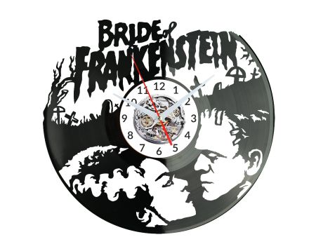 Bride of Frankenstein Vinyl Zegar Ścienny Płyta Winylowa Nowoczesny Dekoracyjny Na Prezent Urodziny