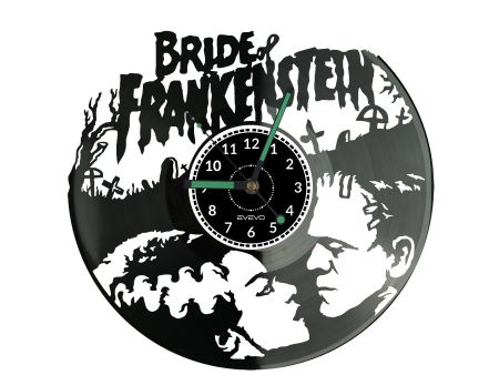 Bride of Frankenstein Vinyl Zegar Ścienny Płyta Winylowa Nowoczesny Dekoracyjny Na Prezent Urodziny