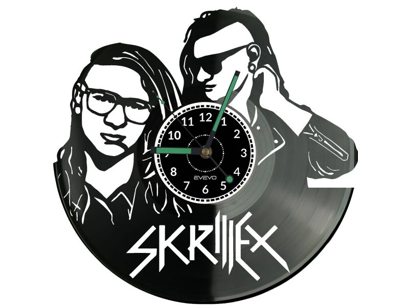 Skrillex Vinyl Zegar Ścienny Płyta Winylowa Nowoczesny Dekoracyjny Na Prezent Urodziny