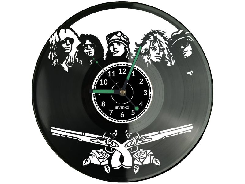 Guns N Roses Vinyl Zegar Ścienny Płyta Winylowa Nowoczesny Dekoracyjny Na Prezent Urodziny