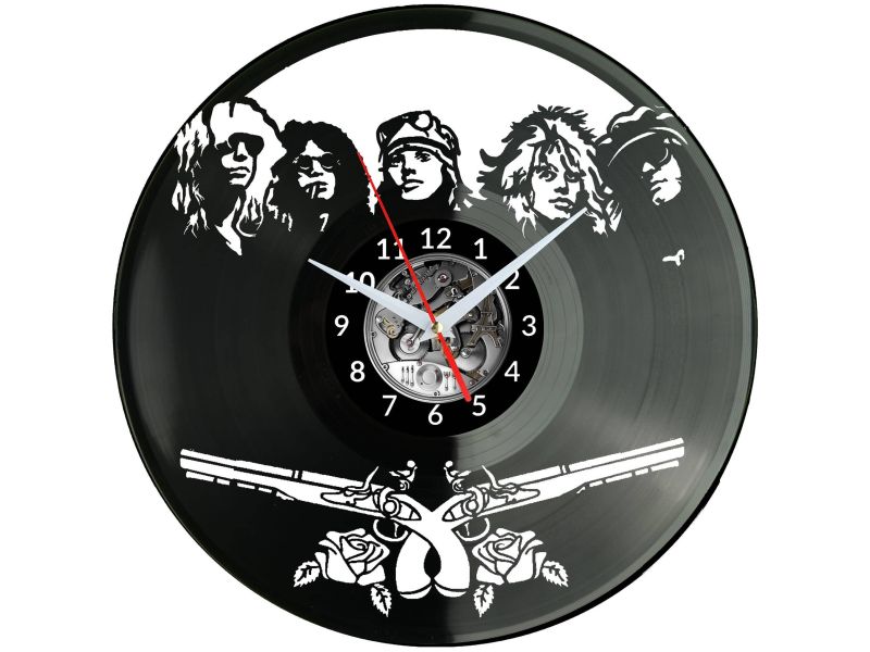 Guns N Roses Vinyl Zegar Ścienny Płyta Winylowa Nowoczesny Dekoracyjny Na Prezent Urodziny