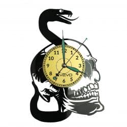 Snake Skull Vinyl Zegar Ścienny Płyta Winylowa Nowoczesny Dekoracyjny Na Prezent Urodziny