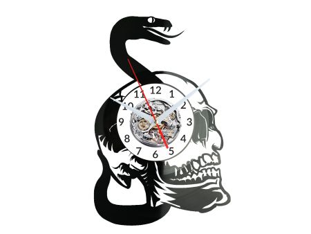 Snake Skull Vinyl Zegar Ścienny Płyta Winylowa Nowoczesny Dekoracyjny Na Prezent Urodziny