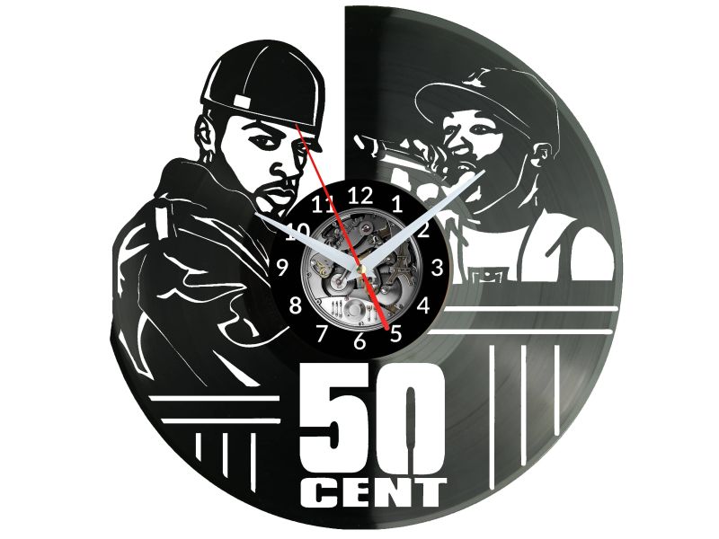 50 Cent Rapper Vinyl Zegar Ścienny Płyta Winylowa Nowoczesny Dekoracyjny Na Prezent Urodziny