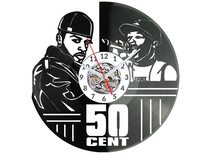 50 Cent Rapper Vinyl Zegar Ścienny Płyta Winylowa Nowoczesny Dekoracyjny Na Prezent Urodziny