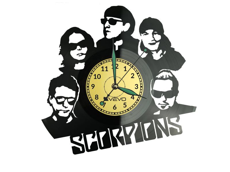 Scorpions Vinyl Zegar Ścienny Płyta Winylowa Nowoczesny Dekoracyjny Na Prezent Urodziny