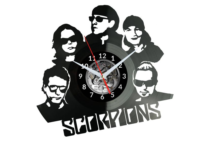 Scorpions Vinyl Zegar Ścienny Płyta Winylowa Nowoczesny Dekoracyjny Na Prezent Urodziny