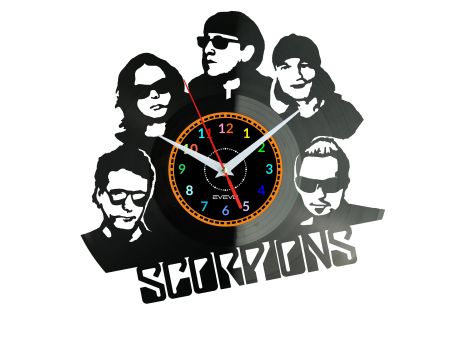 Scorpions Vinyl Zegar Ścienny Płyta Winylowa Nowoczesny Dekoracyjny Na Prezent Urodziny