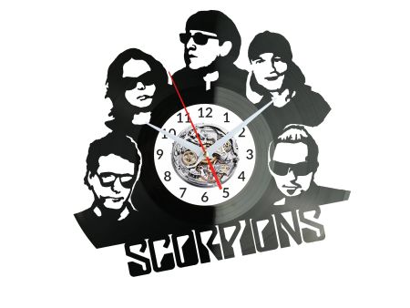 Scorpions Vinyl Zegar Ścienny Płyta Winylowa Nowoczesny Dekoracyjny Na Prezent Urodziny