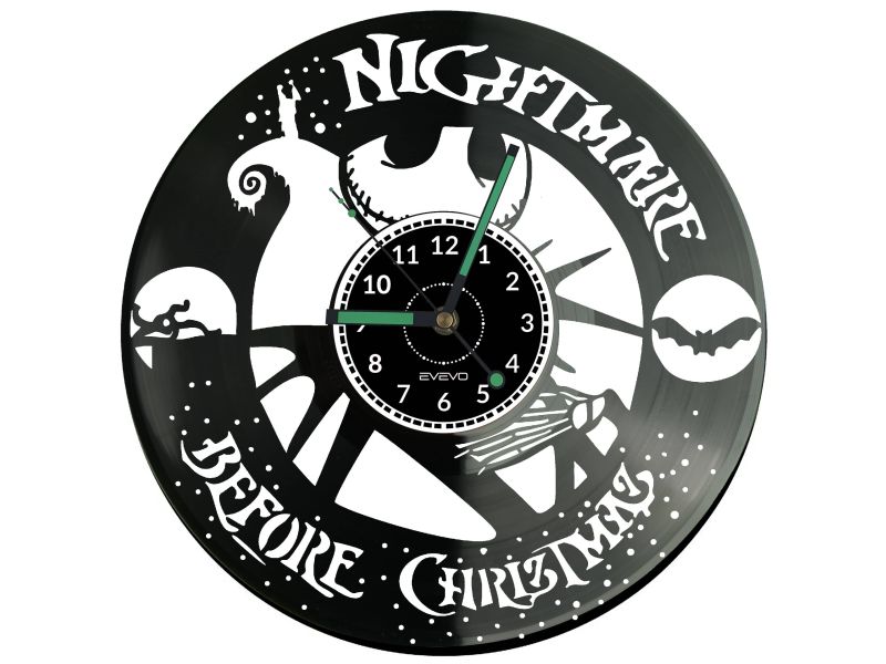 The Nightmare Before Christmas Vinyl Zegar Ścienny Płyta Winylowa Nowoczesny Dekoracyjny Na Prezent Urodziny