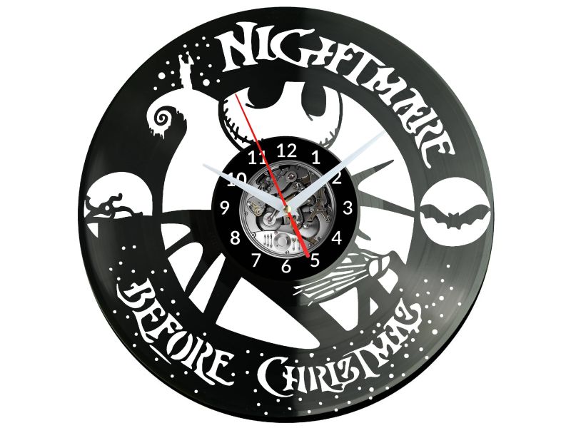 The Nightmare Before Christmas Vinyl Zegar Ścienny Płyta Winylowa Nowoczesny Dekoracyjny Na Prezent Urodziny