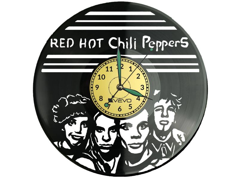 Red Hot Chilli Peppers Vinyl Zegar Ścienny Płyta Winylowa Nowoczesny Dekoracyjny Na Prezent Urodziny