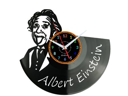 Albert Einstein Vinyl Zegar Ścienny Płyta Winylowa Nowoczesny Dekoracyjny Na Prezent Urodziny