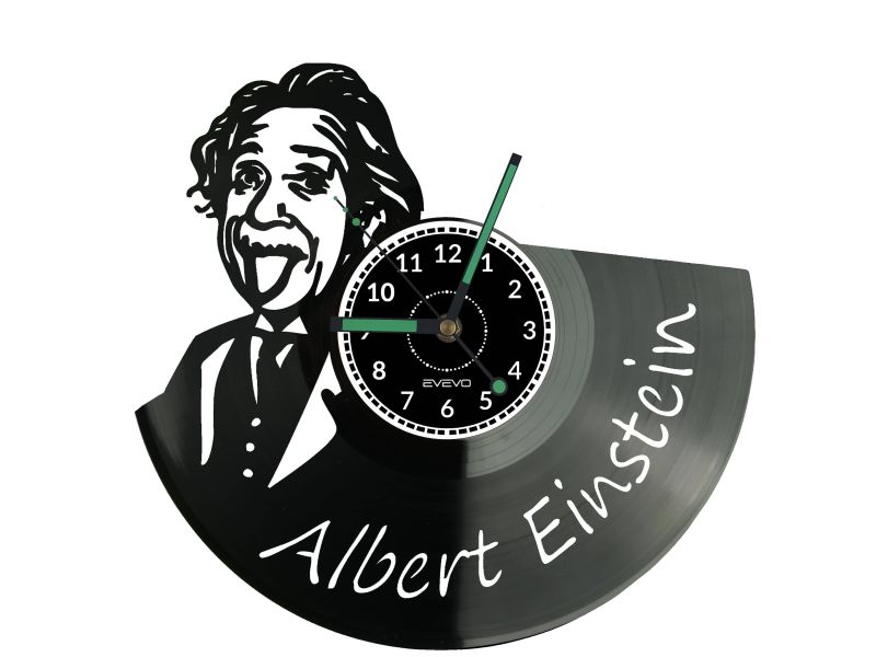 Albert Einstein Vinyl Zegar Ścienny Płyta Winylowa Nowoczesny Dekoracyjny Na Prezent Urodziny