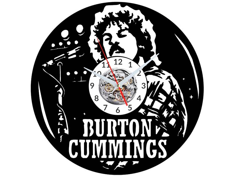 Burton Cummings Vinyl Zegar Ścienny Płyta Winylowa Nowoczesny Dekoracyjny Na Prezent Urodziny