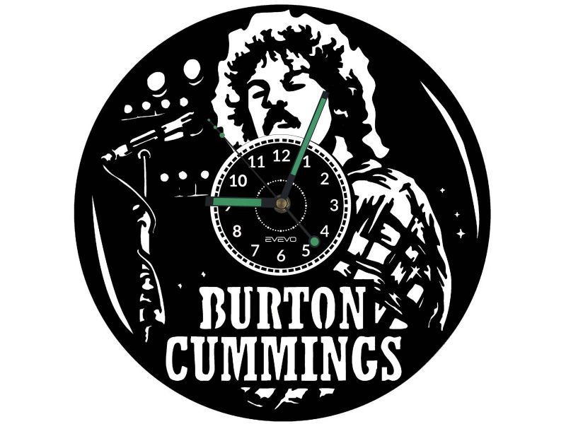 Burton Cummings Vinyl Zegar Ścienny Płyta Winylowa Nowoczesny Dekoracyjny Na Prezent Urodziny