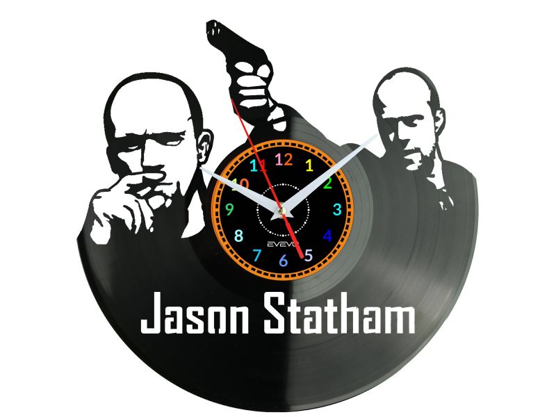 Jason Statham Vinyl Zegar Ścienny Płyta Winylowa Nowoczesny Dekoracyjny Na Prezent Urodziny