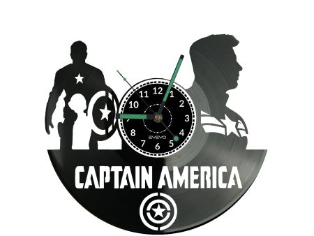 Captain America Vinyl Zegar Ścienny Płyta Winylowa Nowoczesny Dekoracyjny Na Prezent Urodziny