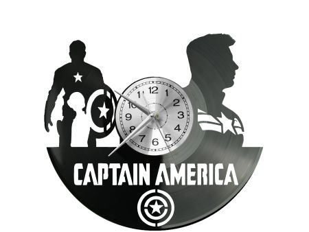 Captain America Vinyl Zegar Ścienny Płyta Winylowa Nowoczesny Dekoracyjny Na Prezent Urodziny