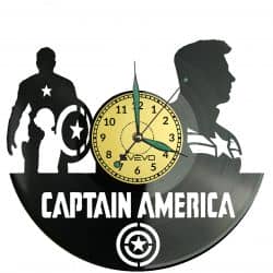 Captain America Vinyl Zegar Ścienny Płyta Winylowa Nowoczesny Dekoracyjny Na Prezent Urodziny