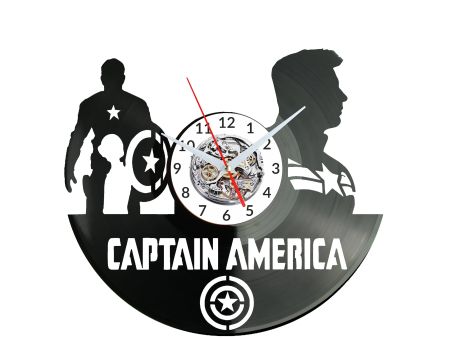 Captain America Vinyl Zegar Ścienny Płyta Winylowa Nowoczesny Dekoracyjny Na Prezent Urodziny