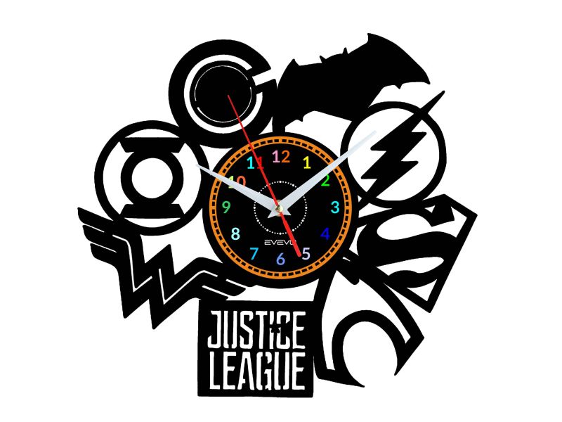 Justice League Vinyl Zegar Ścienny Płyta Winylowa Nowoczesny Dekoracyjny Na Prezent Urodziny